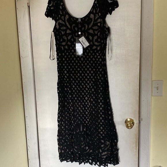 Alain Weiz Beautiful Black Detailed Lined Sexy Maxi Dress New With Tags - Picture 6 of 16